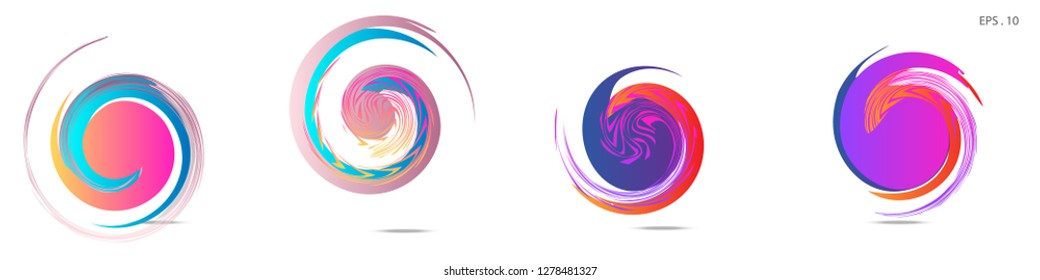 Collection of modern abstract graphic elements. Vortex vector background. Templates for logo design, leaflets or presentations. Vector illustration