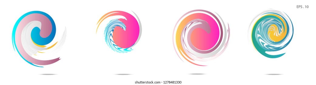 Collection of modern abstract graphic elements. Vortex vector background. Templates for logo design, leaflets or presentations. Vector illustration