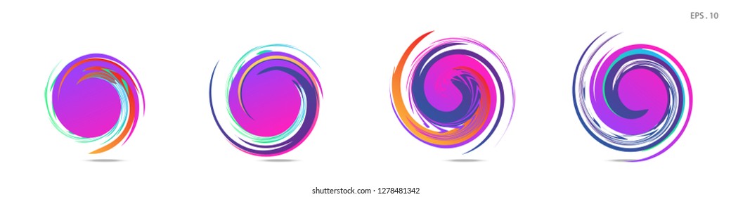 Collection of modern abstract graphic elements. Vortex vector background. Templates for logo design, leaflets or presentations. Vector illustration