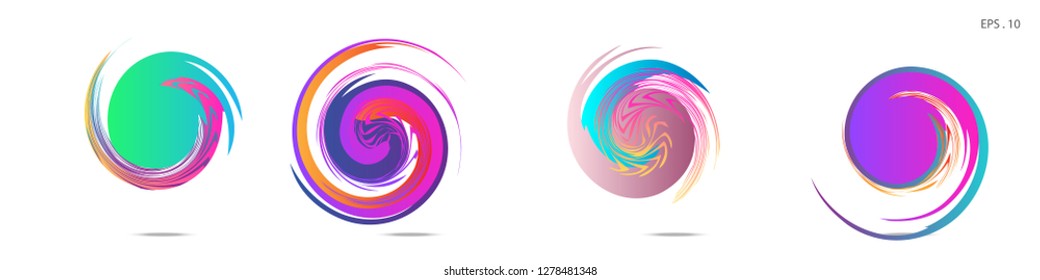 Collection of modern abstract graphic elements. Vortex vector background. Templates for logo design, leaflets or presentations. Vector illustration
