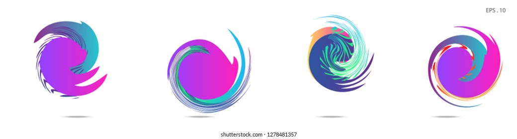Collection of modern abstract graphic elements. Vortex vector background. Templates for logo design, leaflets or presentations. Vector illustration