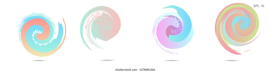 Collection of modern abstract graphic elements. Vortex vector background. Templates for logo design, leaflets or presentations. Vector illustration