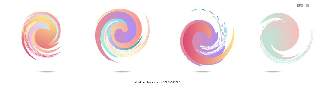 Collection of modern abstract graphic elements. Vortex vector background. Templates for logo design, leaflets or presentations. Vector illustration