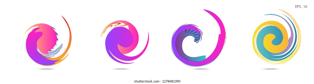 Collection of modern abstract graphic elements. Vortex vector background. Templates for logo design, leaflets or presentations. Vector illustration
