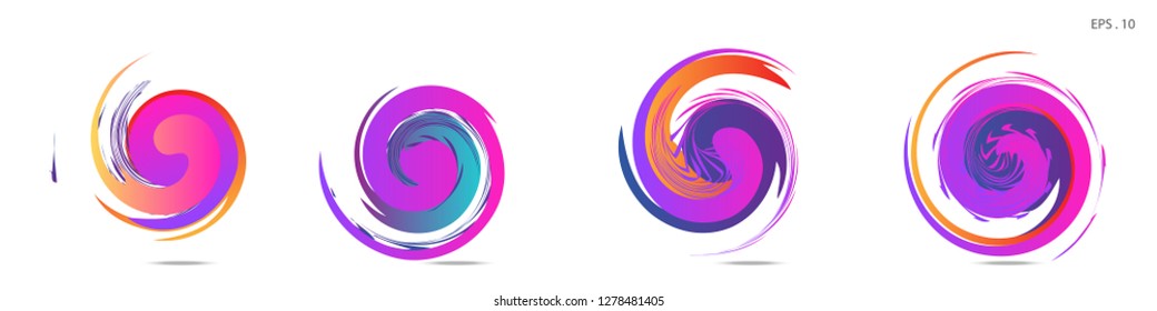Collection of modern abstract graphic elements. Vortex vector background. Templates for logo design, leaflets or presentations. Vector illustration