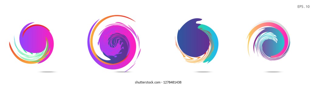 Collection of modern abstract graphic elements. Vortex vector background. Templates for logo design, leaflets or presentations. Vector illustration