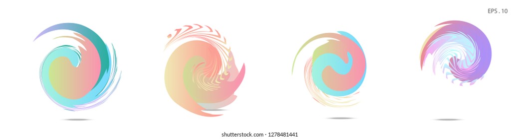 Collection of modern abstract graphic elements. Vortex vector background. Templates for logo design, leaflets or presentations. Vector illustration