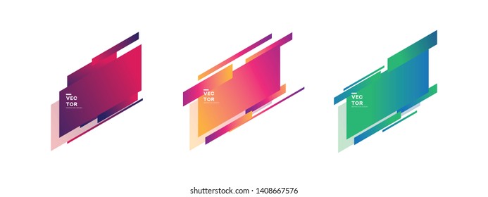 Collection of modern abstract graphic elements. suitable for banners, posters, something very popular for printing. abstract banners with pointed box shape. can be edited as desired and very easy.
