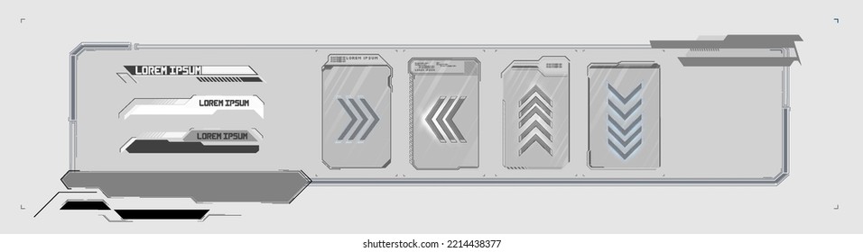 Collection of modern abstract posters. In acid style. Retro futuristic design elements, perspective grid, tunnel, circle. Black and white retro cyberpunk style. Futuristic info boxes layout templates.