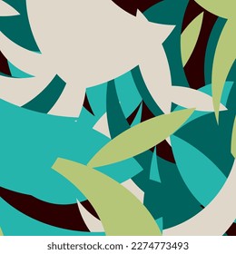 Collection of modern abstract seamless patterns with natural colorful shapes or blots. Trendy motley vector illustration in flat style for wrapping paper, textile print, wallpaper.vector