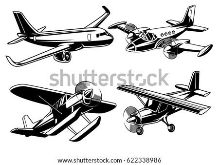 collection of modern airplane
