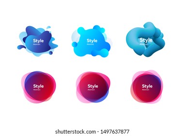 Collection of modern aqua abstract graphic elements. Vector illustration. Can be used for advertising, marketing, presentation