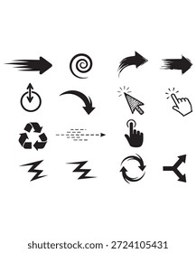 Collection of modern arrow icons for navigation and design