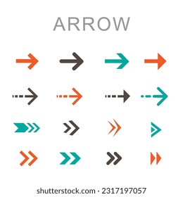 Collection of modern arrows in flat design vector illustration