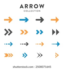 Collection of modern arrows in flat design vector editable colors