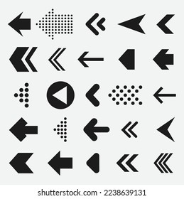 collection of modern black arrows 