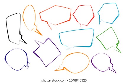 collection of modern bubble speech quote box balloon talk illustration vector