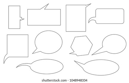 collection of modern bubble speech quote box balloon talk illustration vector
