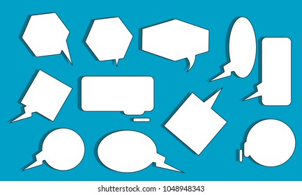 collection of modern bubble speech quote box balloon talk illustration vector