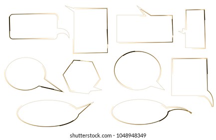 collection of modern bubble speech quote box balloon talk illustration vector