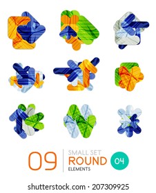 Collection of modern business infographic templates made of abstract geometric shapes. Option banners mega set