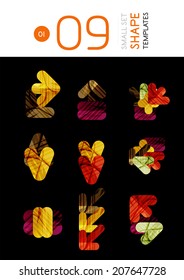 Collection of modern business infographic templates made of abstract geometric shapes. Option banners mega set