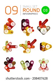Collection of modern business infographic templates made of abstract geometric shapes. Option banners mega set
