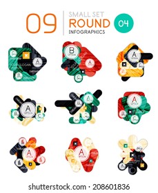 Collection of modern business infographic templates made of abstract geometric shapes. Option banners mega set