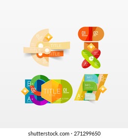 Collection of modern business infographic templates made of abstract geometric shapes. Option banners set