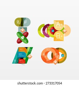 Collection of modern business infographic templates made of abstract geometric shapes. Option banners set