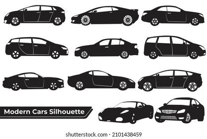 Sammlung moderner Auto-Silhouetten-Vektorgrafik
