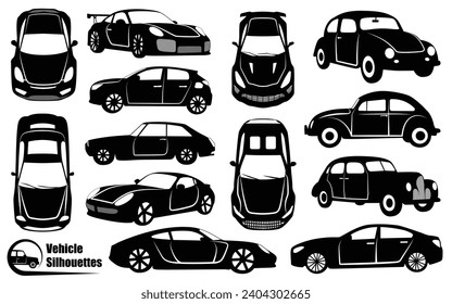 Collection of Modern Car Silhouettes vector