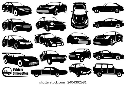 Collection of Modern Car Silhouettes vector