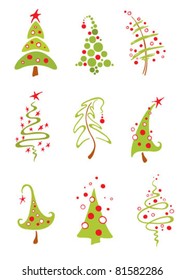 A collection of modern christmas trees
