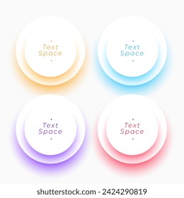 collection of modern circular shape frame with text space vector 