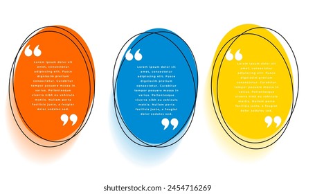 collection of modern citation frame sign for social dialog or comment vector