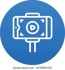 Uma coleção de ícones modernos e limpos projetados para criação de conteúdo e vlogs, com ferramentas essenciais e símbolos para produção de vídeo on-line.