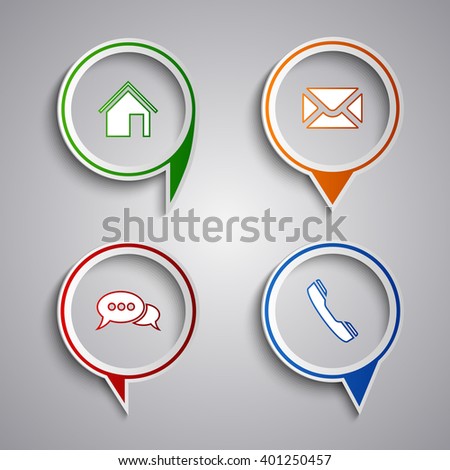 Collection modern colored web design icons