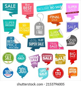 Collection of Modern colorful banners and labels