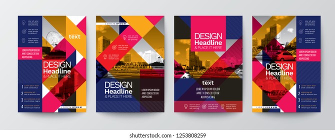 collection of modern design poster flyer brochure cover layout template with space for photo background