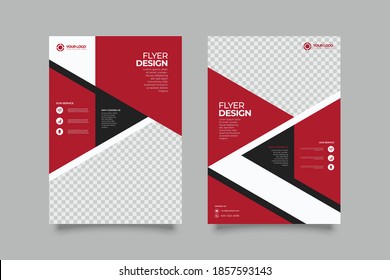 Sammlung moderner Design-Poster-Flyer-Broschüren-Layout-Vorlage mit kreisgrafischen Elementen und Raum für Fotohintergrund
