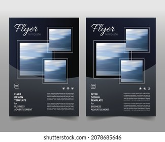 Collection of modern design poster flyer brochure cover layout template with 3 spaces for photos in the background