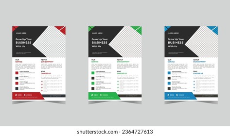 Collection of Modern Design Poster Flyer Brochure Cover Layout Template  with Circle Graphic Elements and Space for Photo Background Poster Flyer Pamphlet Brochure Cover Design
