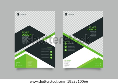 collection of modern design poster flyer brochure cover layout template with circle graphic elements and space for photo background	