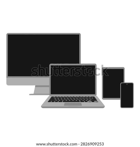 A collection of modern digital devices arranged neatly