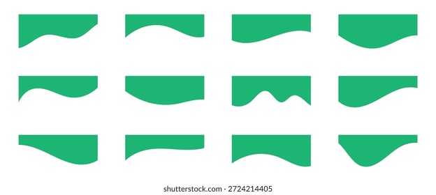  Coleção de cabeçalho separador divisor moderno para site e app. Elemento de design abstrato de linhas curvas para site da página superior e inferior.