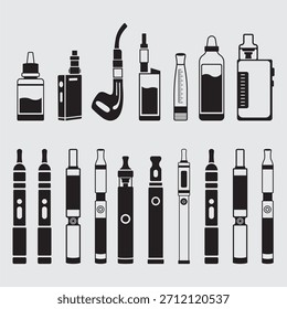Colección de cigarrillos Electrónicas modernos y vapeo 