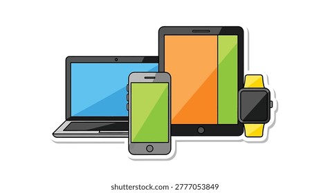 Collection of modern electronic devices