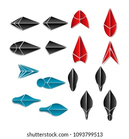 collection of modern flat arrow icon, sign, logotype, logo, symbol.isolated on white background. flat 3d design.vector