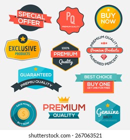 Collection of modern, flat design-styled labels and design elements. Vector